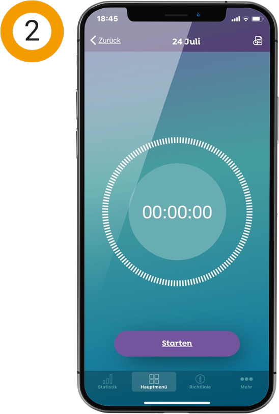 Zeiterfassung starten - Handy mit der Zeiterfassung per trebono app